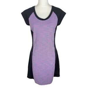 Title Nine Gidget Color Block Athletic Dress Short Sleeve Purple Size Medium